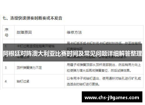 阿根廷对阵澳大利亚比赛时间及常见问题详细解答整理